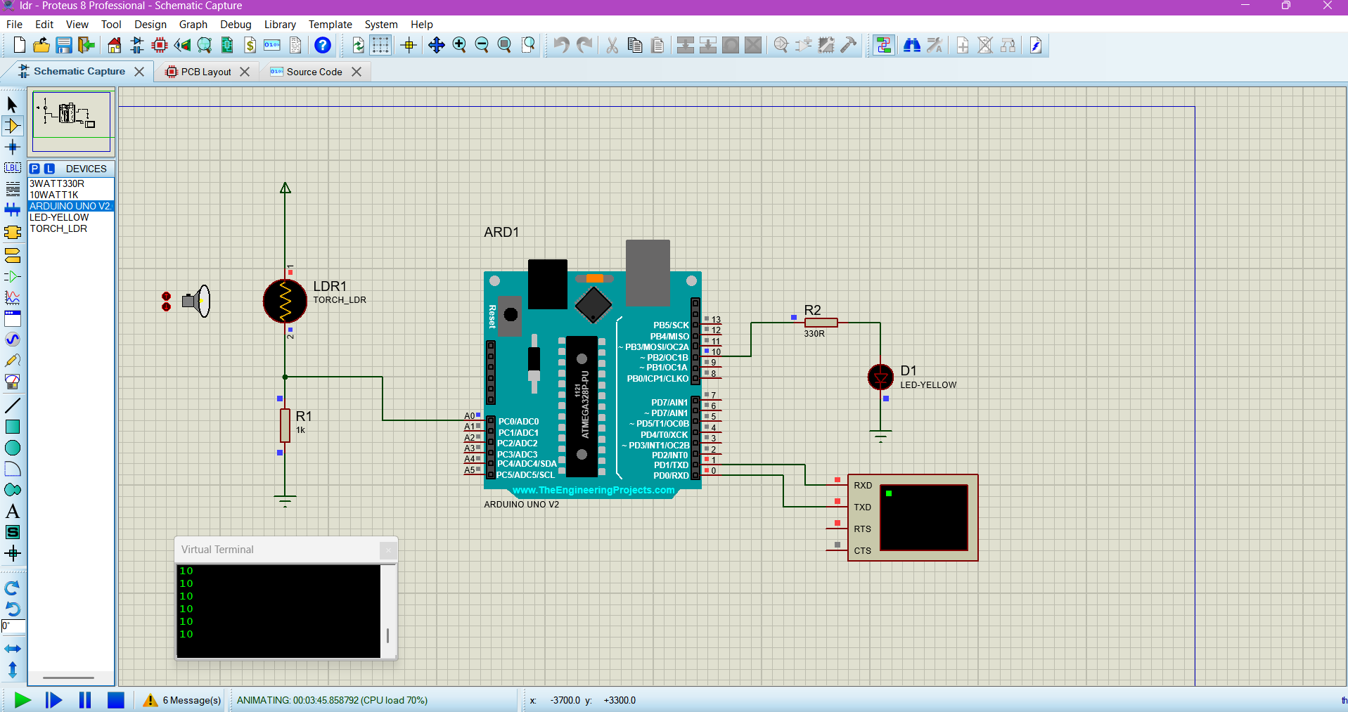LDR Sensor Circuit Diagram